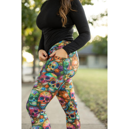 The Piper - Paisley Skull Leggings*