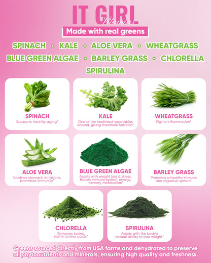 It Girl Superfood Greens Lollipops - Vegan Candy with Supergreens, Vitamins & Antioxidants