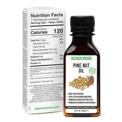 Extra Virgin Siberian Pine Nut Oil – 100% Pure & Cold Pressed