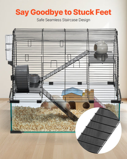 Wire Hamster Cage Habitat 22.8in Pet Rodent Gerbil Mice Small Animal House
