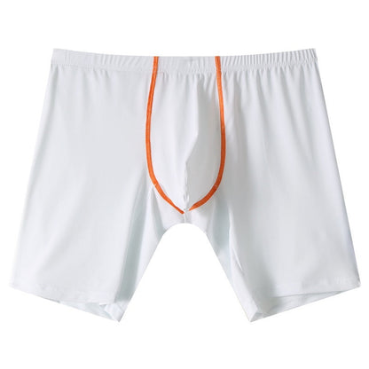 Lengthened Underwear Ice Silk Sexy Men's Boxers Mid-waist U Convex Sexy Quick-drying