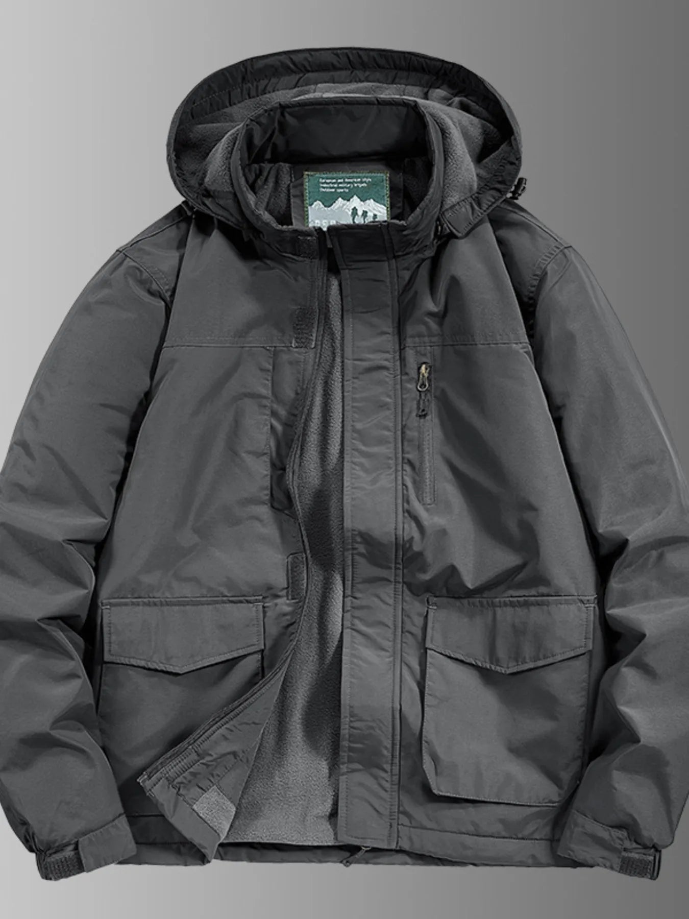 Men's Plus Size Waterproof Hooded Outdoor Jacket