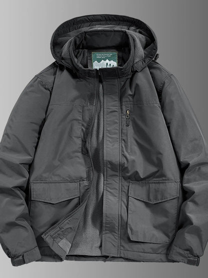 Men's Plus Size Waterproof Hooded Outdoor Jacket