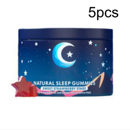 Natural Sleep Gummies, Melatonin-Free Formula, Sweet Strawberry Flavor, Supports Relaxation & Stress Relief, 60 Gummies