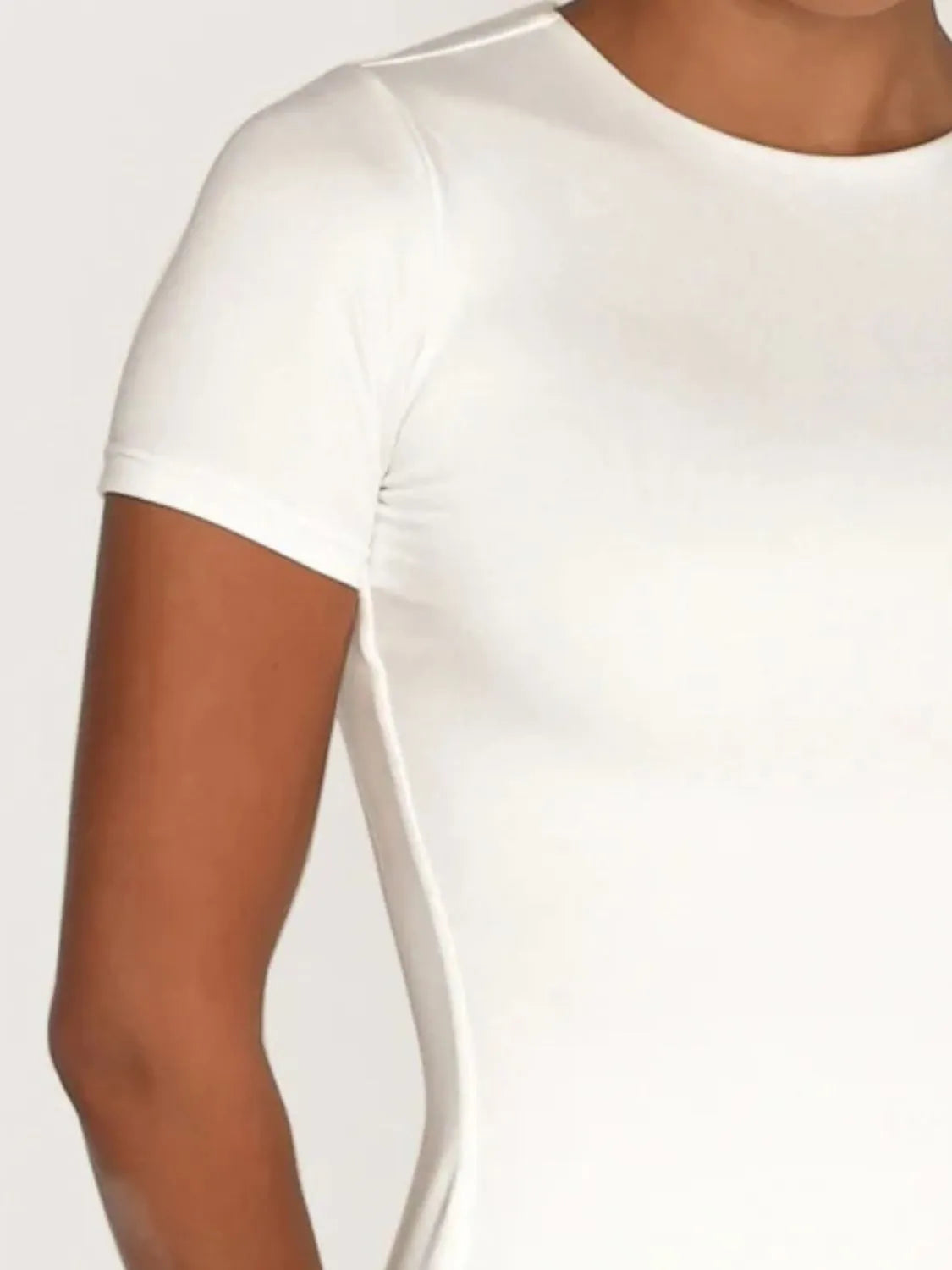 Round Neck Short Sleeve Swim Top