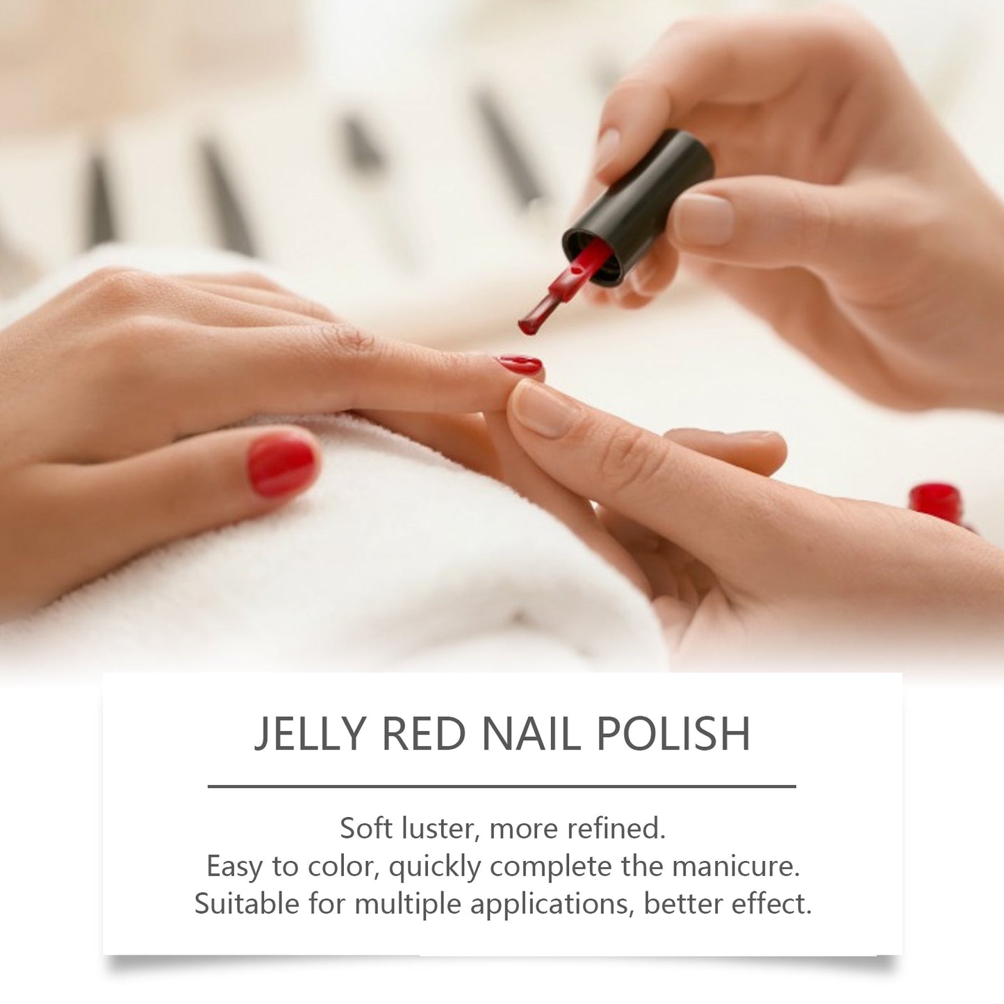 Eelhope Red Jelly Nail Polish Long Lasting Quick Drying Clear Jelly Red Nude Jelly Water-Based Nail Polish