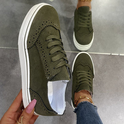 Lace Up Round Toe Sneakers