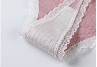 Silk T-shaped Women's Cotton Lace-trimmed T-shaped Panties