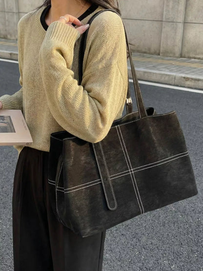 Large PU Leather Tote Bag