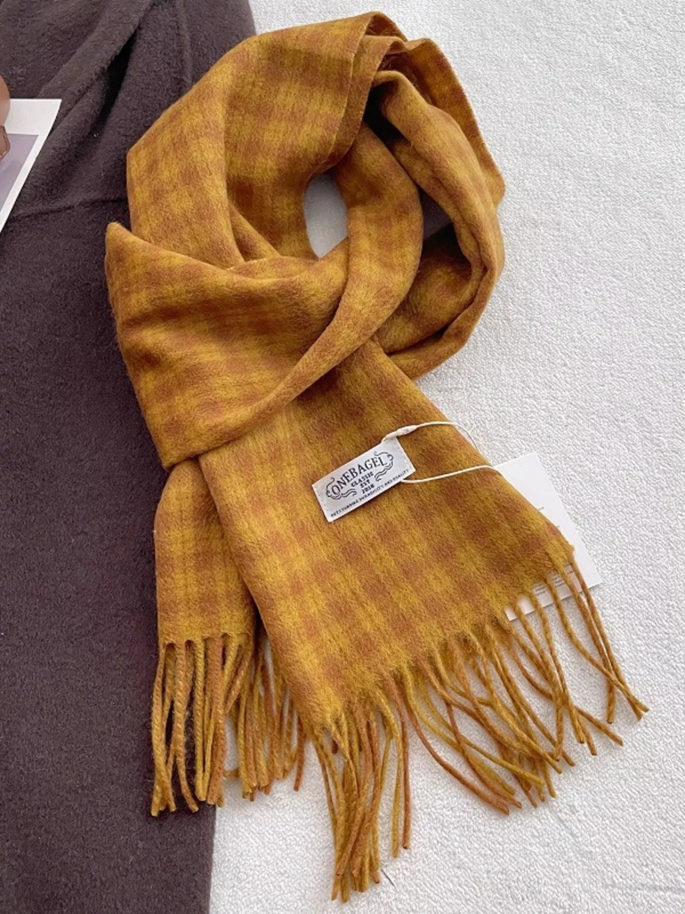 Classic Plaid Fringe Scarf