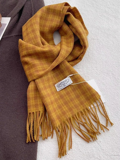Classic Plaid Fringe Scarf