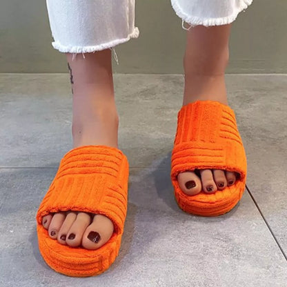 Open Toe Platform Slippers