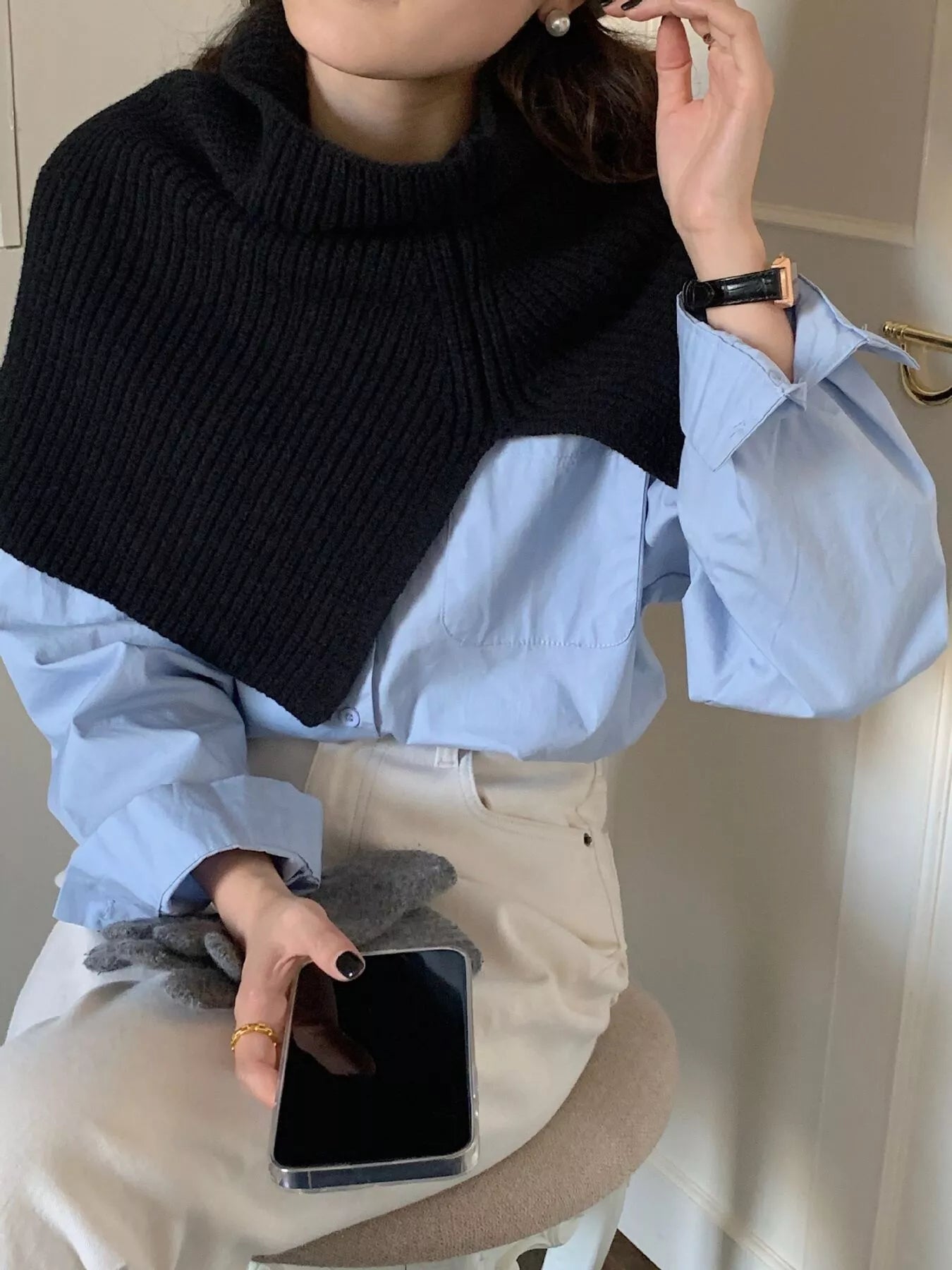 Chunky Knit Slit Scarf