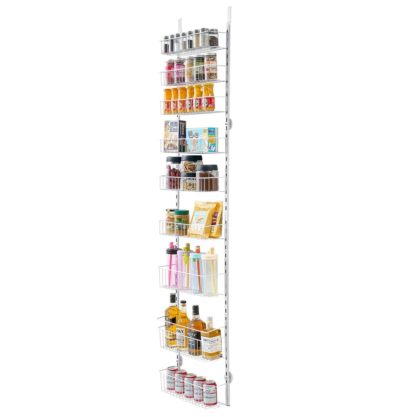 9-Tier Over The Door Pantry Organizer Hanging Storage Rack Adjustable Kitchen