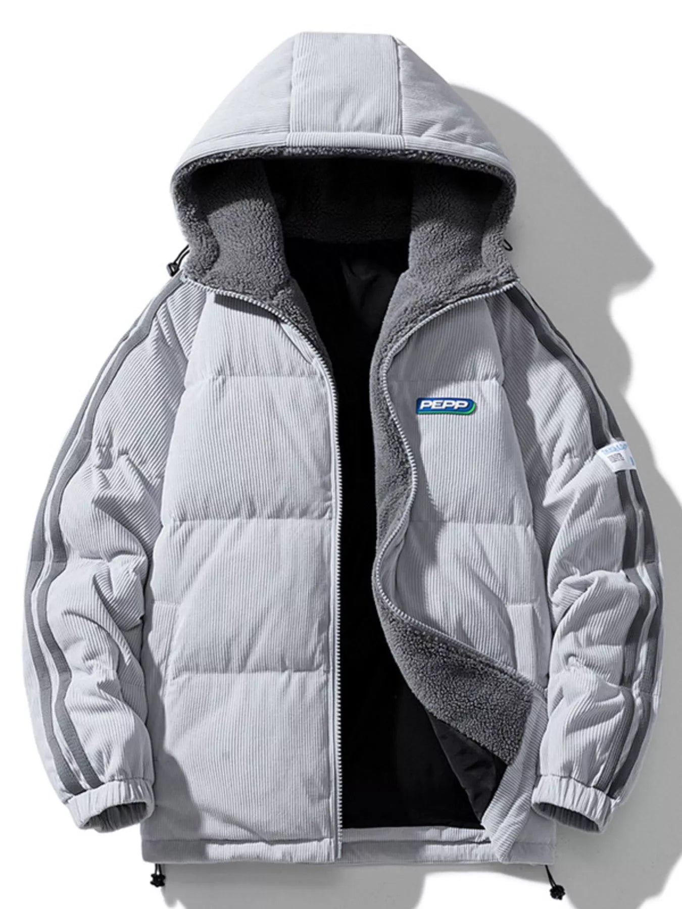 Men's Plus Size Hooded Zip Up Padded Jacket