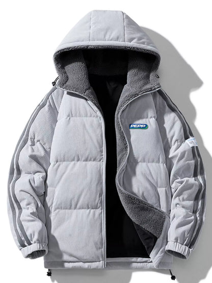 Men's Plus Size Hooded Zip Up Padded Jacket