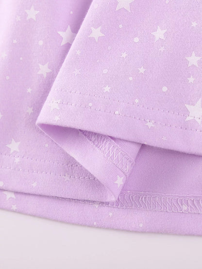 Children's Unicorn Star Print Ruffled Sleeve Dress
