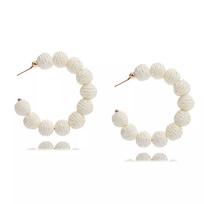 Raffia Grass C-Hoop Earrings