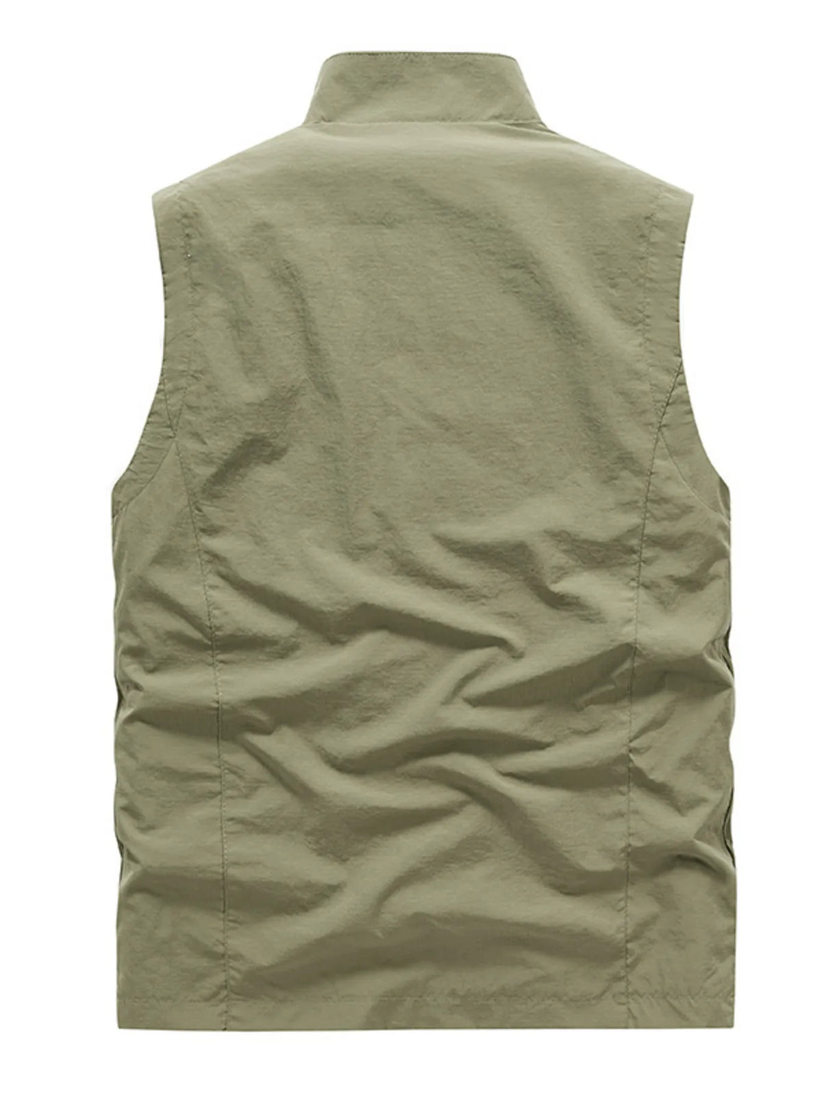 Men's Plus Size Multi-Pocket Zip Up Vest