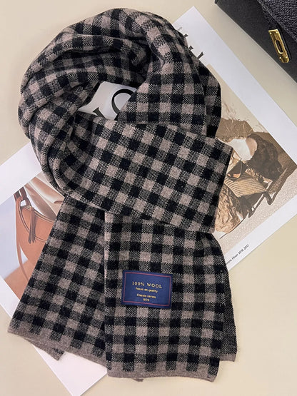 100% Wool Plaid Scarf