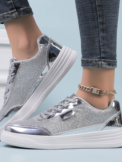 Glitter Metallic Platform Sneakers