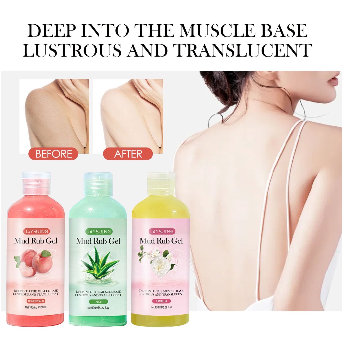 Jaysuing Rub Mud Paste, Body Skin Cleansing Melanin Tender Smooth And Lighten Skin Exfoliating Scrub
