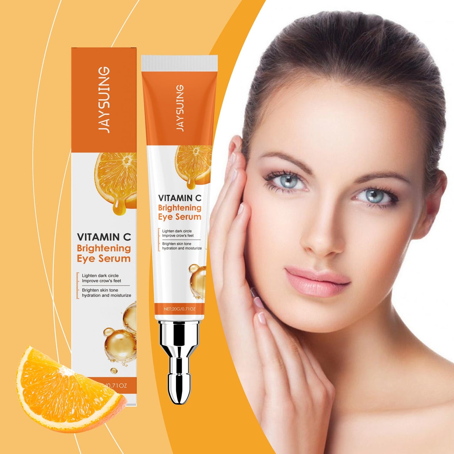 Jaysuing Vitamin C Eye Cream Nourishes And Hydrates The Skin Around The Eyes, Tender And Brightening Massage Eye Cream