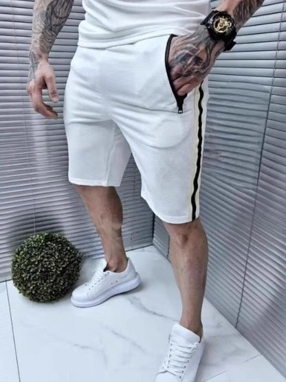 Men's Collared Neck Short Sleeve Top and Shorts Set