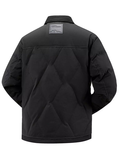 Men's Plus Size Quilted Snap-Down Padded Coat