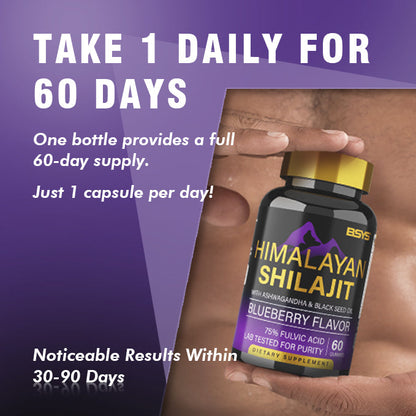 Himalayan Shilajit 8-in-1 Energy & Vitality Gummies supplement  | 60 Gummies