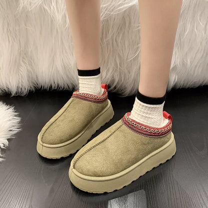 Round Toe Platform Slip-Ons