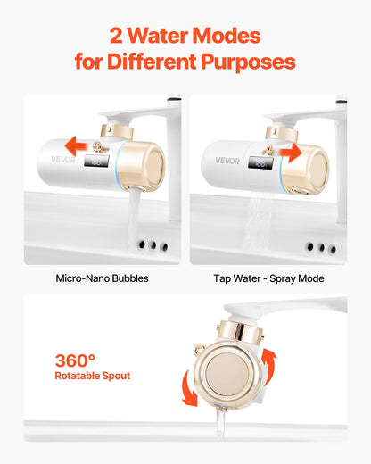 Skincare Water Filter Bathroom Sink Faucet Purifier For Skin White  Gold