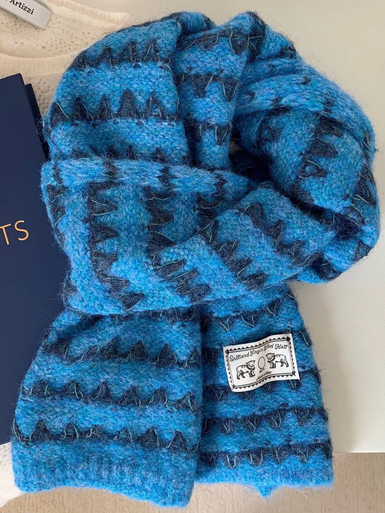 Vintage Knitted Pattern Scarf