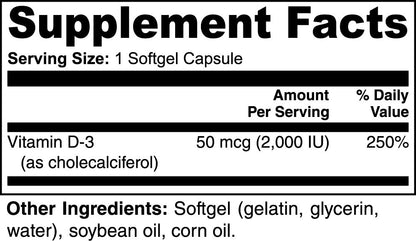 Vitamin D3 2000 IU For Women Bone Strength, Hormonal Balance, And Immune Support