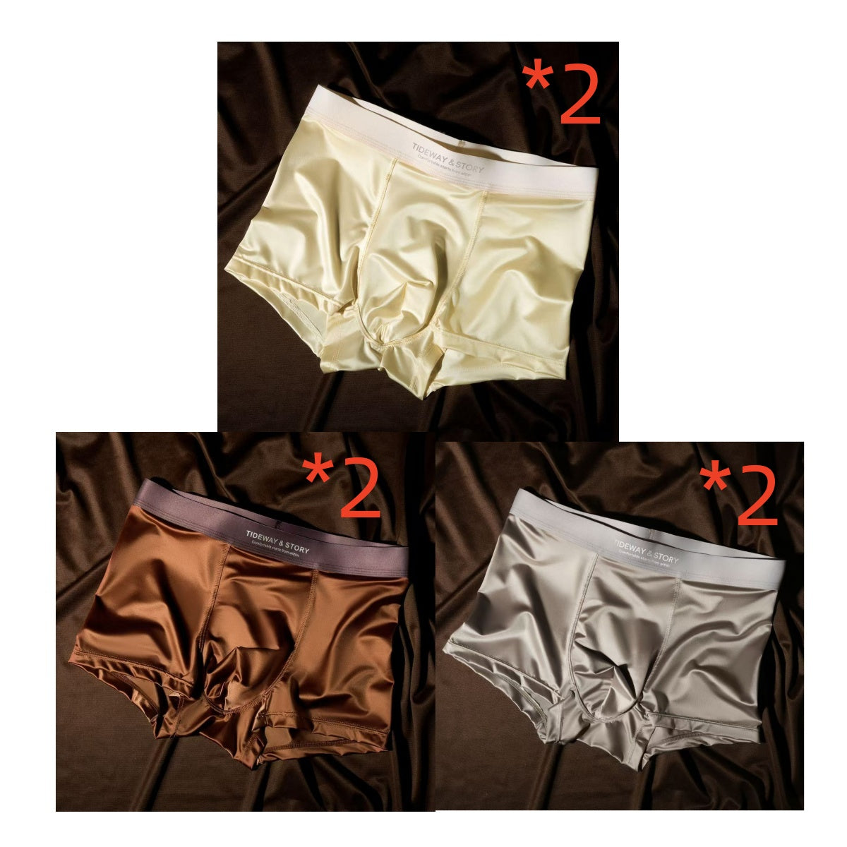 Ice Silk Mens Underwear Light Luxury Satin Boxers