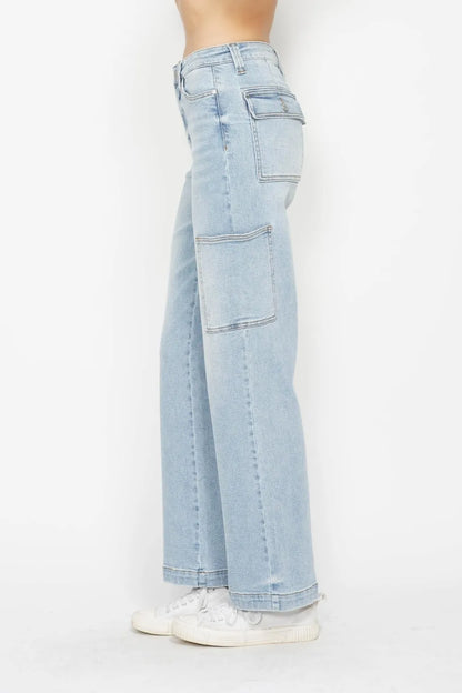 Judy Blue Full Size High Waist Straight Cargo Jeans