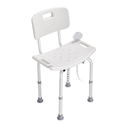 Shower Chair, Shower Seat With Back, Adjustable Height Shower Stool, Shower Chair For Inside Shower Bathtub, Non-slip Bathroom Bench Bath Chair For Elderly Disabled Handicap, 350 Lbs Capacity
