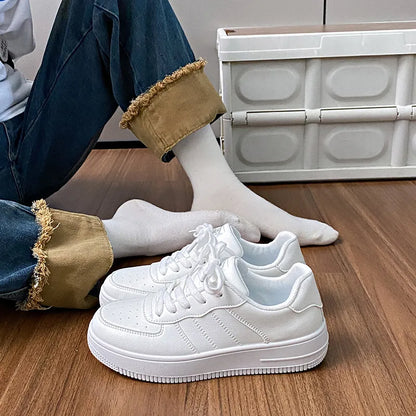 Lace-Up Round Toe Platform Sneakers