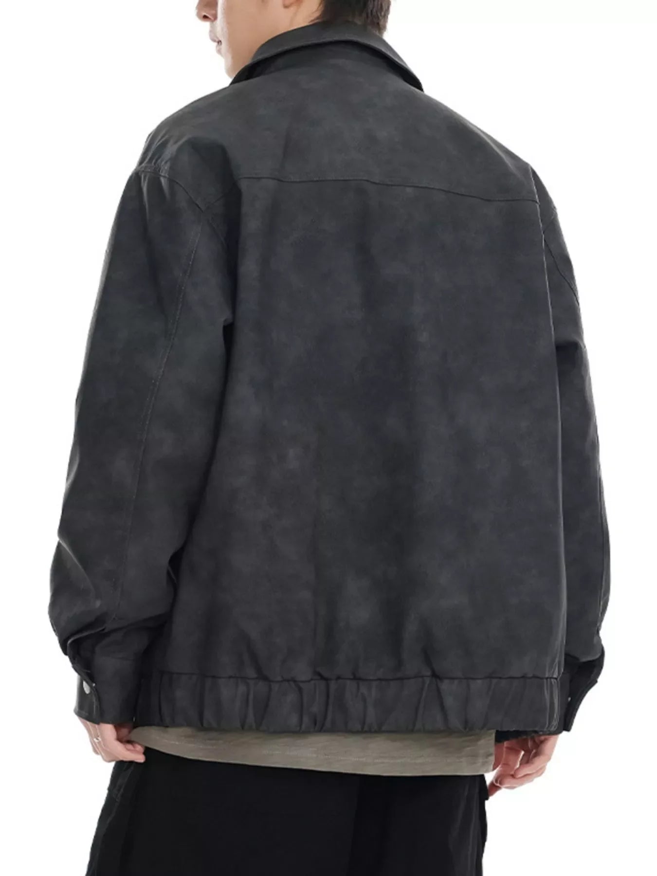 Men's Plus Size Wash Zip-Up Jacket