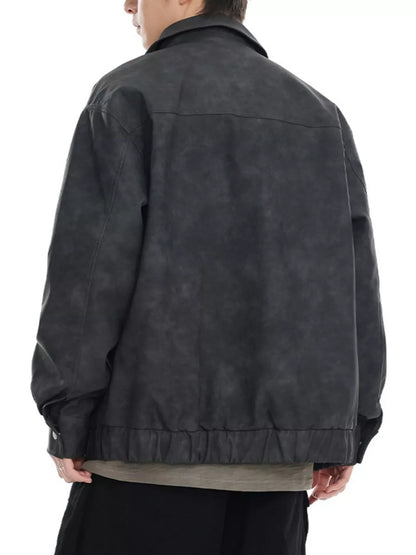 Men's Plus Size Wash Zip-Up Jacket