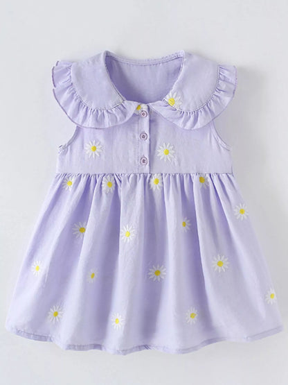 Children's Daisy Peter Pan Collar Sleeveless Dress