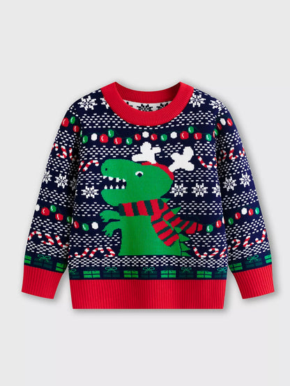 Children's Christmas Tree Round Neck Sweater