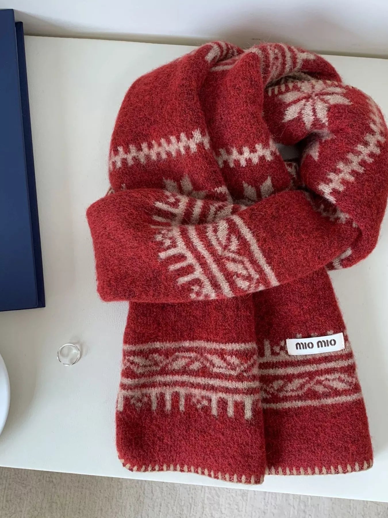 Vintage Pattern Knitted Scarf