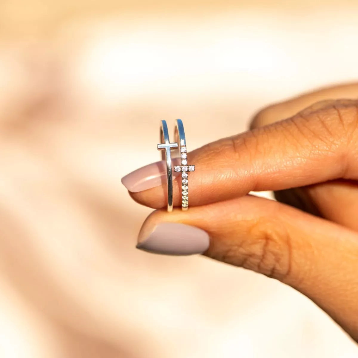 Double Band Cross Ring