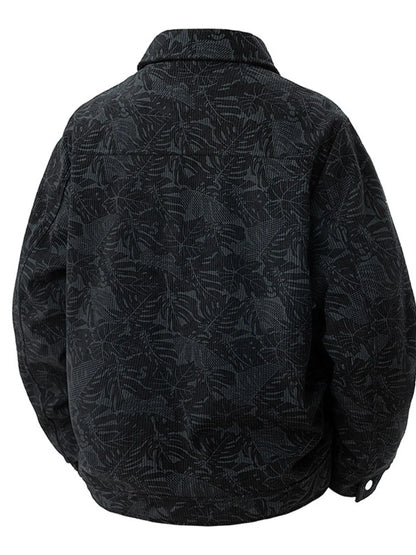 Men's Plus Size Corduroy Snap Down Casual Jacket