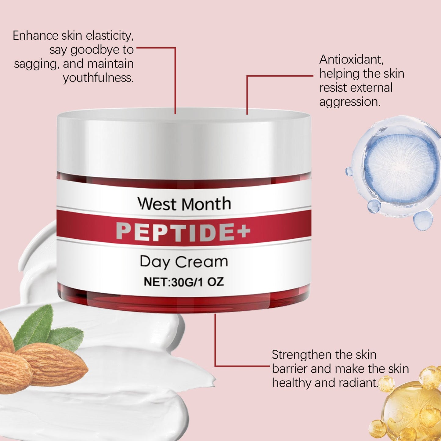 West&Month Face Cream Hydrates And Moisturizes Facial Skin With Radiant Radiance, Cleansing And Nourishing Cream