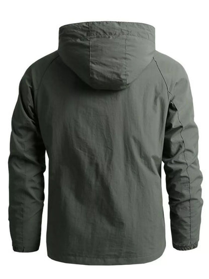 Men's Plus Size Zip Up Long Sleeve Hooded Jacket