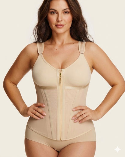 Double-Layer Tummy Control Waist Shaper Girdle With Bra