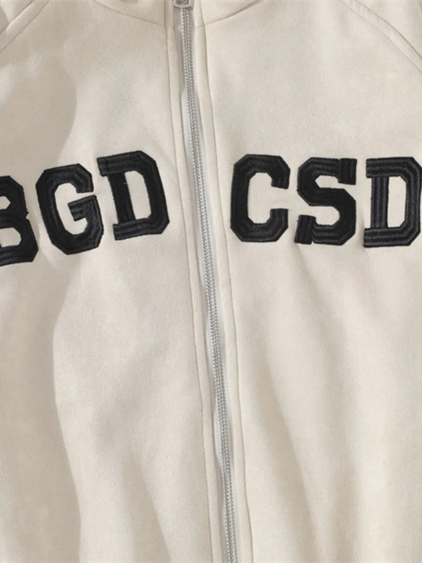 Men's Letter Zip Up Long Sleeve Hoodie