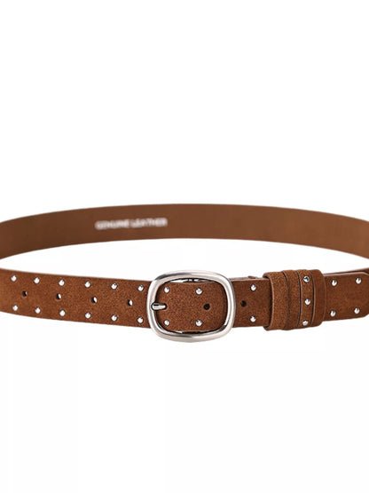Studded Silver Buckle Belt